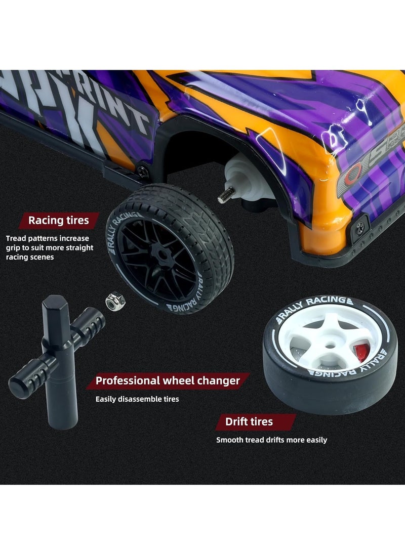 1/16 RC Drift Car, 2.4Ghz RTR RC Drift Car, 4x4 Light Up RC Drifting Racing Cars Fast 18KM/H Truck, 4WD All-Road Street Bash RC Truck Electric Powered High Speed Drifting for Adult