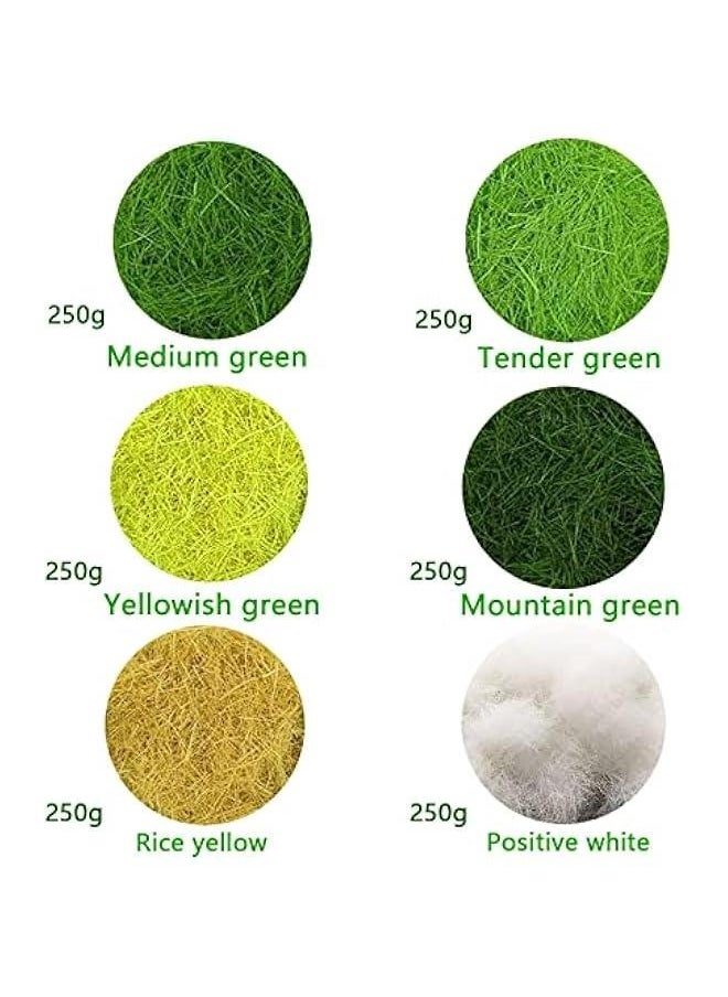 250g 5mm Model Building Grass, Model Building Accessories Landscape Model Railway Artificial Moss Decorating Scattered Meadow Static Grass Herd Forest Landscape Terrain Railway Garden (Mountain Gree