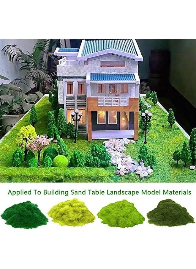 250g 5mm Model Building Grass, Model Building Accessories Landscape Model Railway Artificial Moss Decorating Scattered Meadow Static Grass Herd Forest Landscape Terrain Railway Garden (Mountain Gree