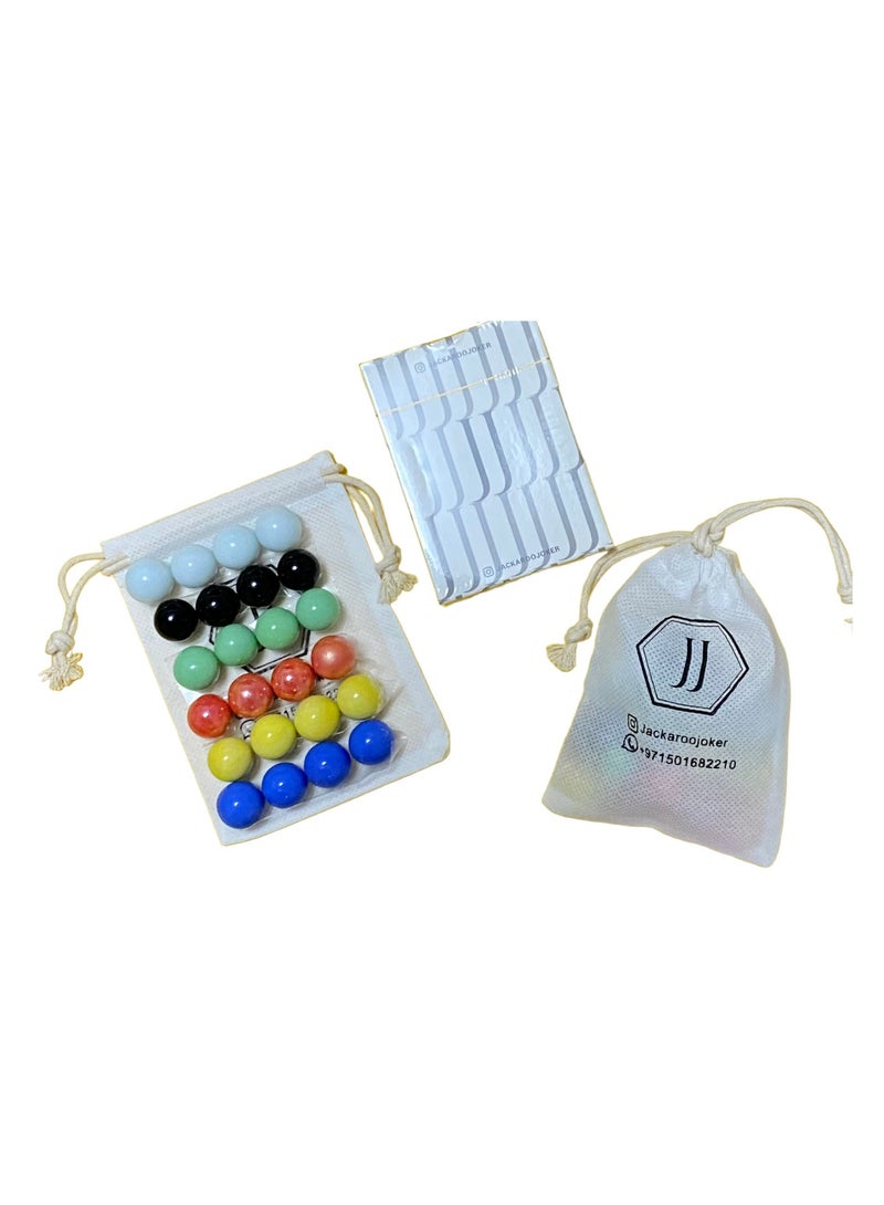 Board Game 4-6 Players Colored With Plastic Cards And Marbles