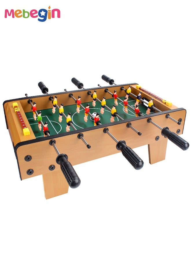 Fun Table Football Toy, Tabletop Mini Games with 4 Football and 18 Players, Wooden Outdoor Indoor Game for Kids and Adults, Suitable for Family Entertainment, 50*25*18cm
