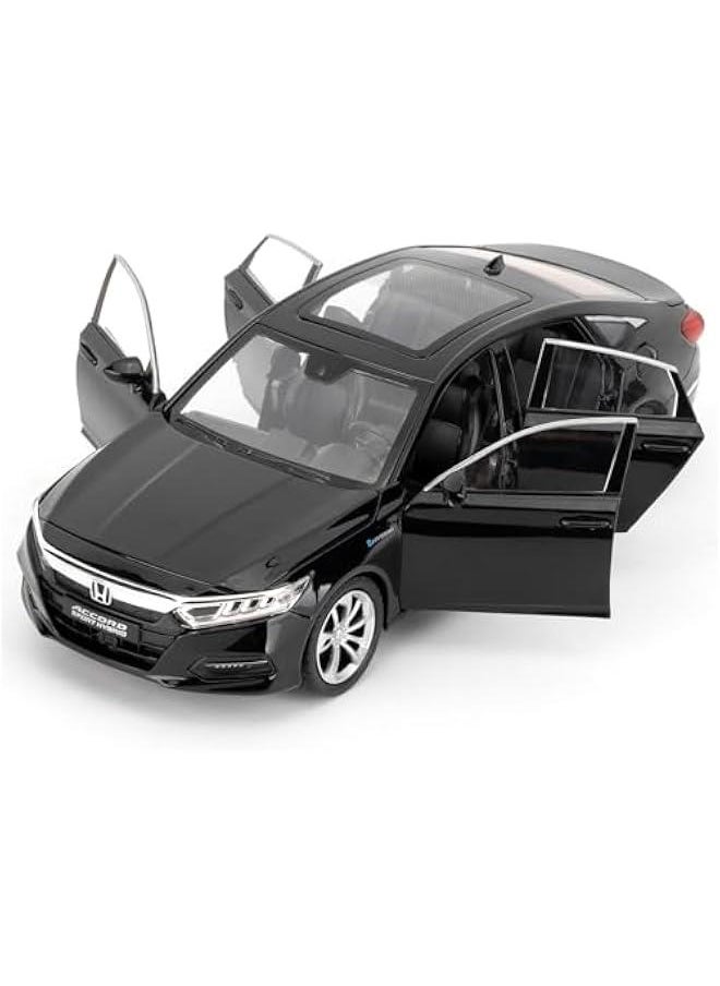 Toy Car Compatible for 1:24 Honda Accord Car Model, Pull Back Diecast Toy with Sounds＆Lights for Kids Boys Girls and Adults, Gift Black