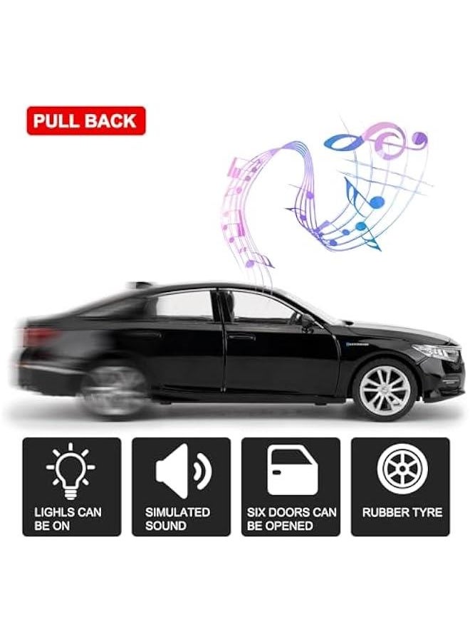 Toy Car Compatible for 1:24 Honda Accord Car Model, Pull Back Diecast Toy with Sounds＆Lights for Kids Boys Girls and Adults, Gift Black