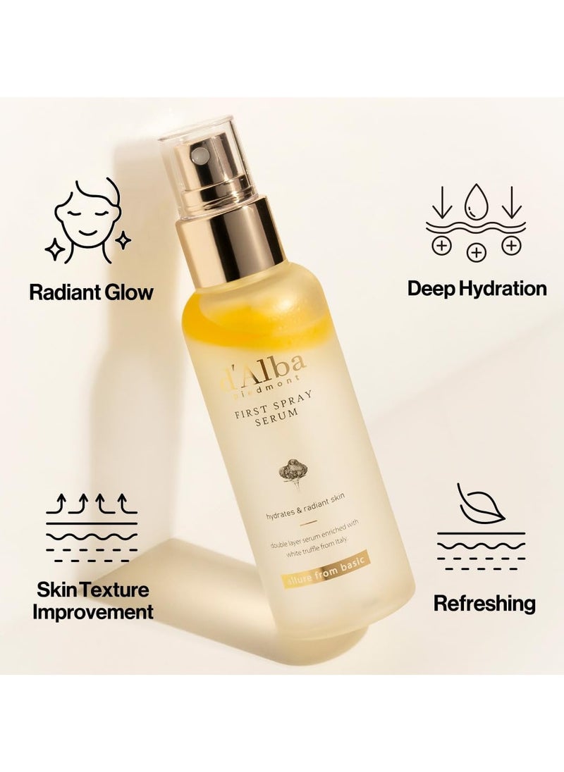 Italian White Truffle First Spray Serum (Vegan), glowy hydrating serum face mist, dalbamist, 100ML