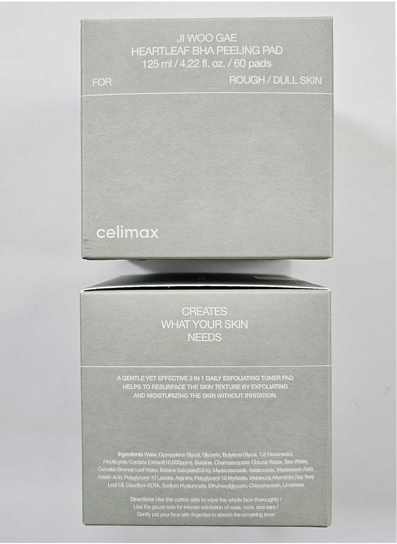 Celimax Ji.Woo.Gae Heartleaf BHA Peeling Pad 60 Pad, 125ml