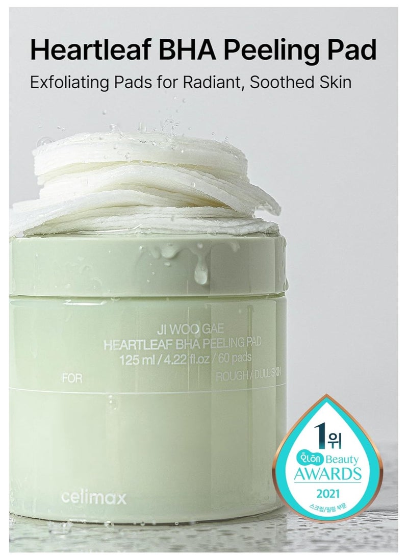 Celimax Ji.Woo.Gae Heartleaf BHA Peeling Pad 60 Pad, 125ml