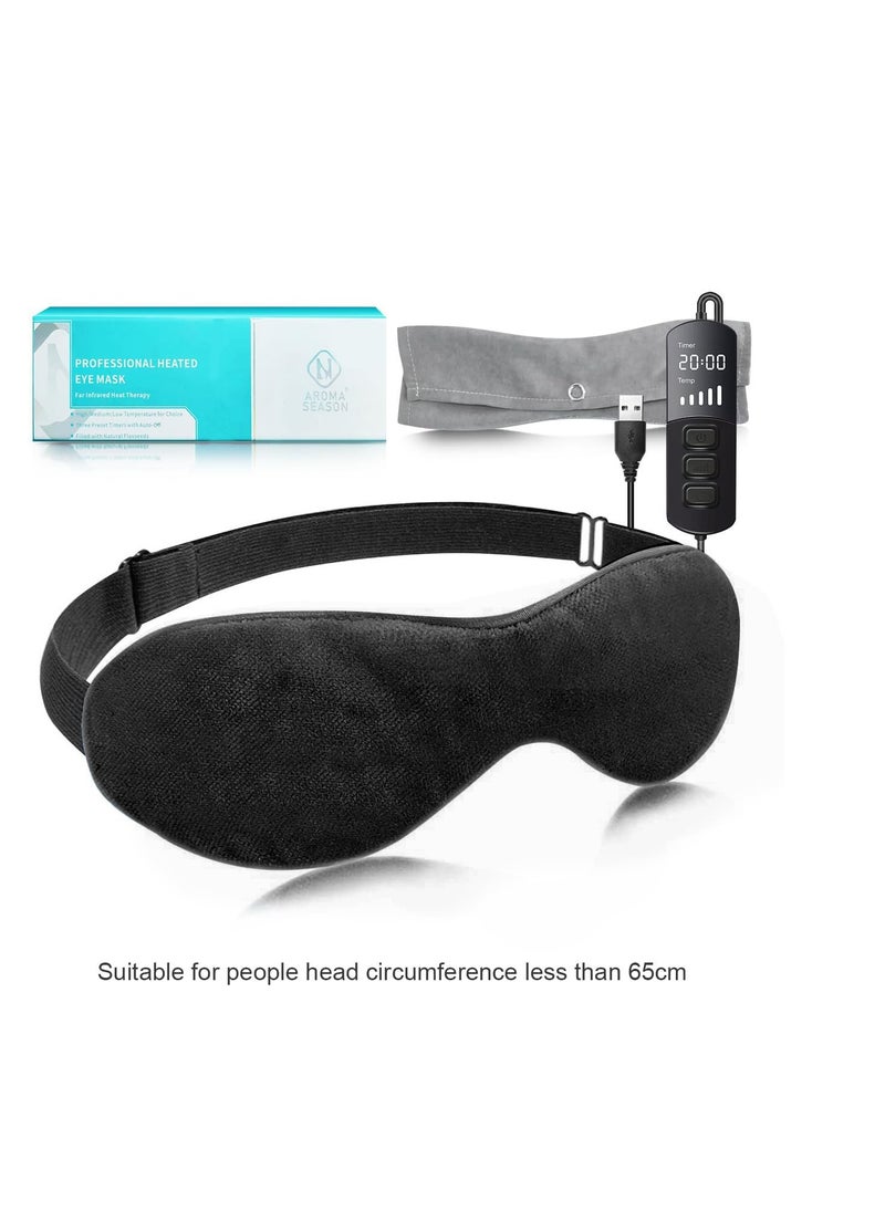 Aroma Season Heated Eye Mask for Dry Eyes, Warm Eye Compress with Flaxseed Graphene FIR for MGD, Dry Eye Syndrome, Chalazion Blepharitis Stye Eye Treatment, Steam Moist to Unclog glands (Black)