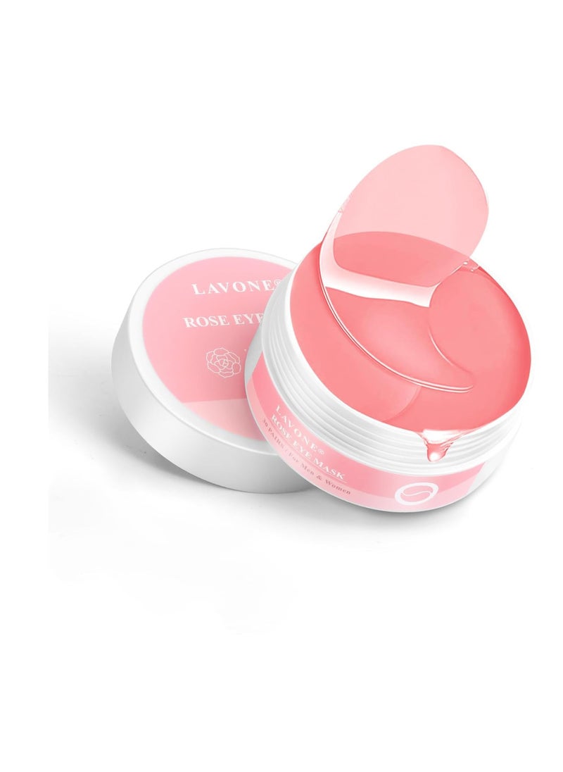 Eye Mask-30 Pairs Rose Under Eye Patches Skin Care Products,Eye Masks Skincare for Dark Circles and Puffiness, Reduce Wrinkles, Eye Bags and Fine Lines, for Women and Man