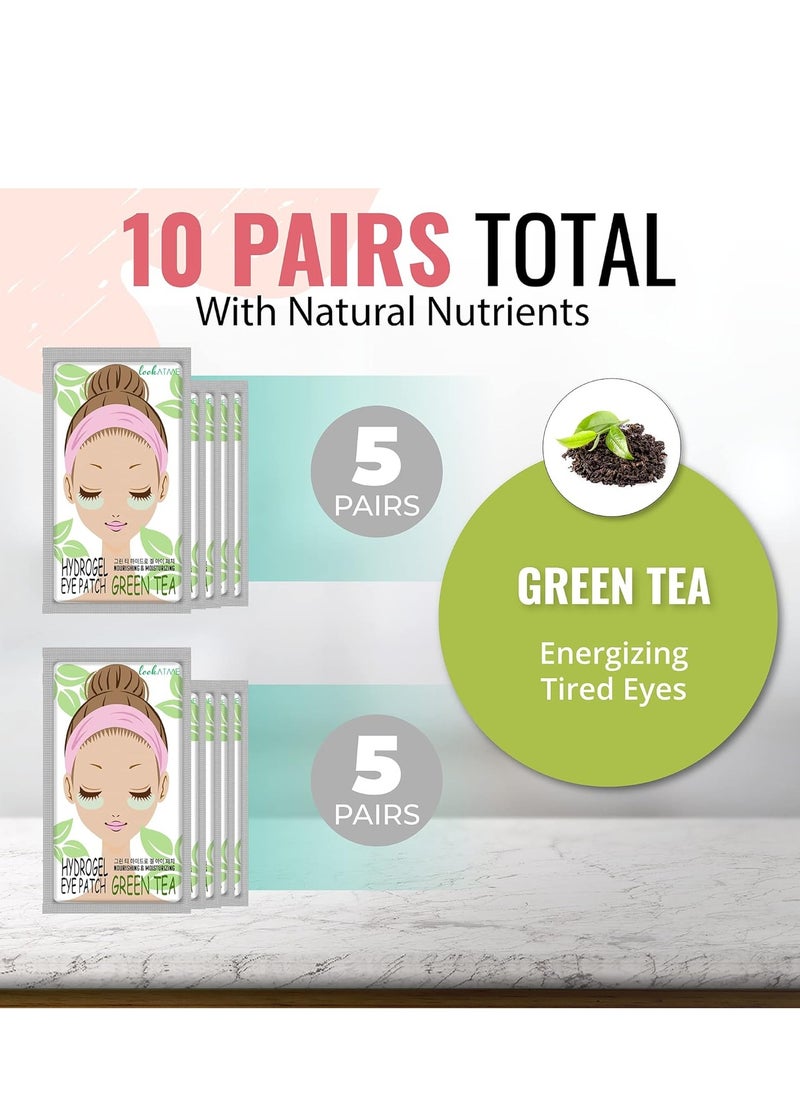 Look At Me Under Eye Patches (10 Pairs). Korean Skin Care Green Tea Hydrogel Eye Patch/Eye Pads. Dark Circle Remover and Collagen Eye Mask for Puffy Eyes. Gel Under Eye Brightener/Eye Depuffer