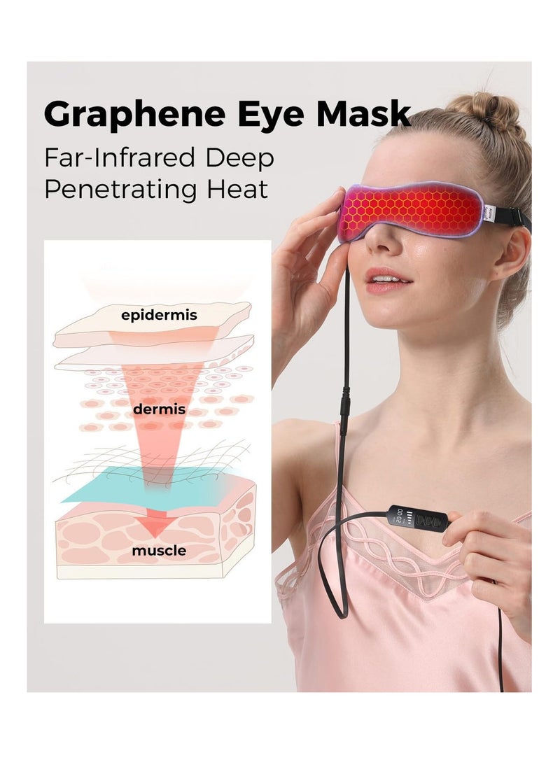 Aroma Season Heated Eye Mask for Dry Eyes, Warm Eye Compress with Flaxseed Graphene FIR for MGD, Dry Eye Syndrome, Chalazion Blepharitis Stye Eye Treatment, Steam Moist to Unclog Glands (Purple)