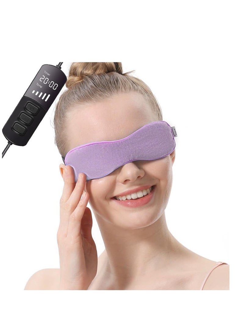 Aroma Season Heated Eye Mask for Dry Eyes, Warm Eye Compress with Flaxseed Graphene FIR for MGD, Dry Eye Syndrome, Chalazion Blepharitis Stye Eye Treatment, Steam Moist to Unclog Glands (Purple)