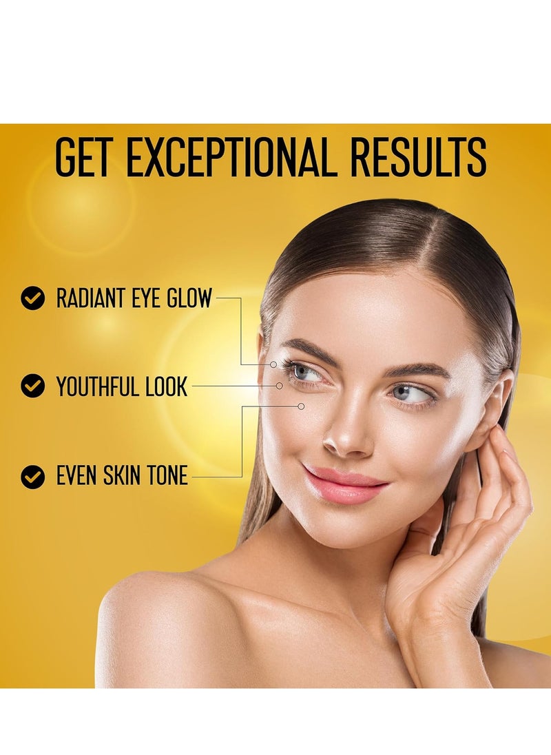 24K Gold Under Eye Patches for Puffy Eyes and Dark Circles – Retinol Collagen Eye Masks for Women & Men – Hydrating Anti-Aging Brightening Eye Gel Pads – Dark Circle & Bags Eye Care 50 pcs