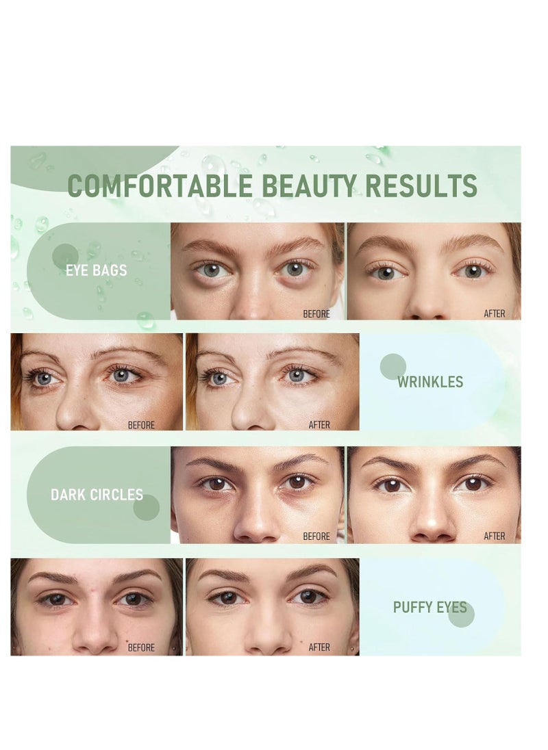 LAVONE Eye Mask-30 Pairs Eye Masks Skincare - Green Tea Eye Mask Skin Care for Dark Circles and Puffiness,Reduce Wrinkles,Eye Bags and Fine Lines,Eye Patches for Women and Man,with Hair Clips.