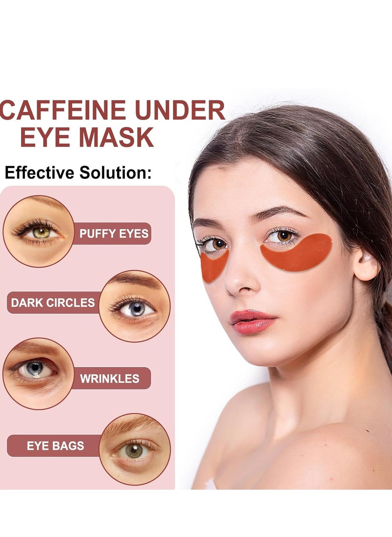 Eye Mask - 30 Pairs Caffeine Under Eye Patches Skin Care Products, Eye Masks Skincare for Dark Circles and Puffiness, Reduce Wrinkles, Eye Bags and Fine Lines, for Women and Man