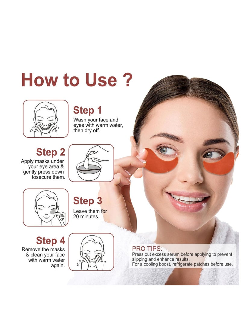 Eye Mask - 30 Pairs Caffeine Under Eye Patches Skin Care Products, Eye Masks Skincare for Dark Circles and Puffiness, Reduce Wrinkles, Eye Bags and Fine Lines, for Women and Man