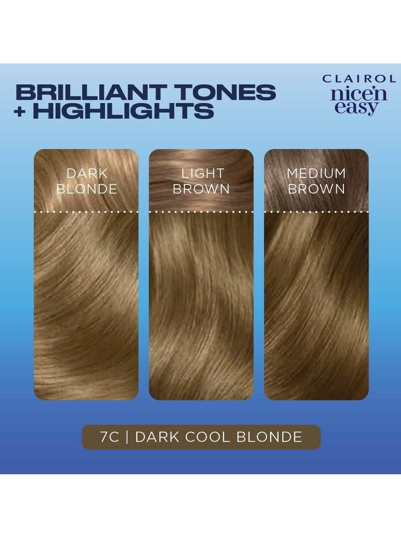 Nicen Easy Crème Natural Looking Oil Infused Permanent Hair Dye 7A 7C Dark Ash Blonde