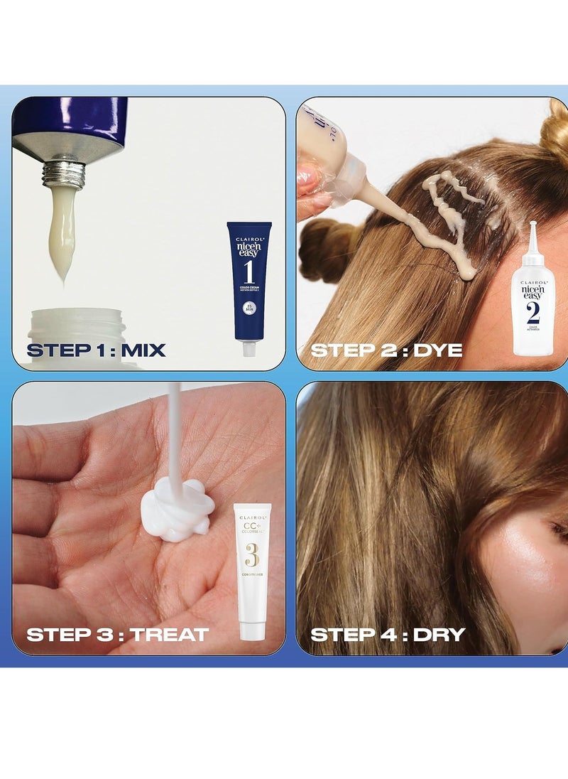 Nicen Easy Crème Natural Looking Oil Infused Permanent Hair Dye 7A 7C Dark Ash Blonde