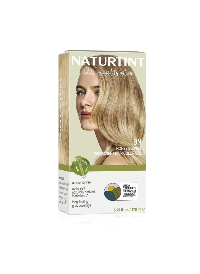 Naturtint Permanent Hair Color 9N Honey Blonde Plant Enriched Ammonia Free Long Lasting Gray Coverage and Radiante Color Nourishment and Protection