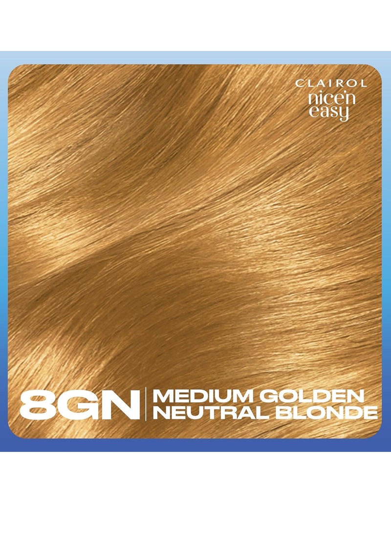 Nicen Easy Creme Natural Looking Oil Infused Permanent Hair Dye 8GN Medium Golden Neutral Blonde