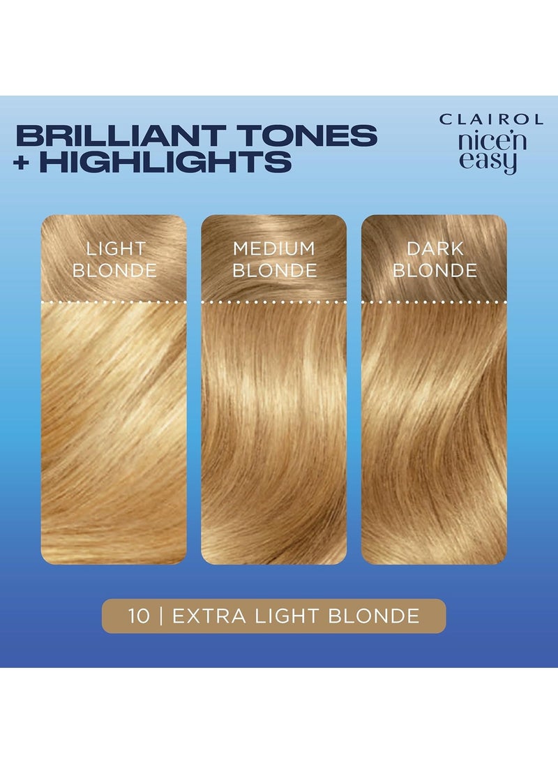 Nicen Easy Creme Natural Looking Oil Infused Permanent Hair Dye 10 Extra Light Blonde