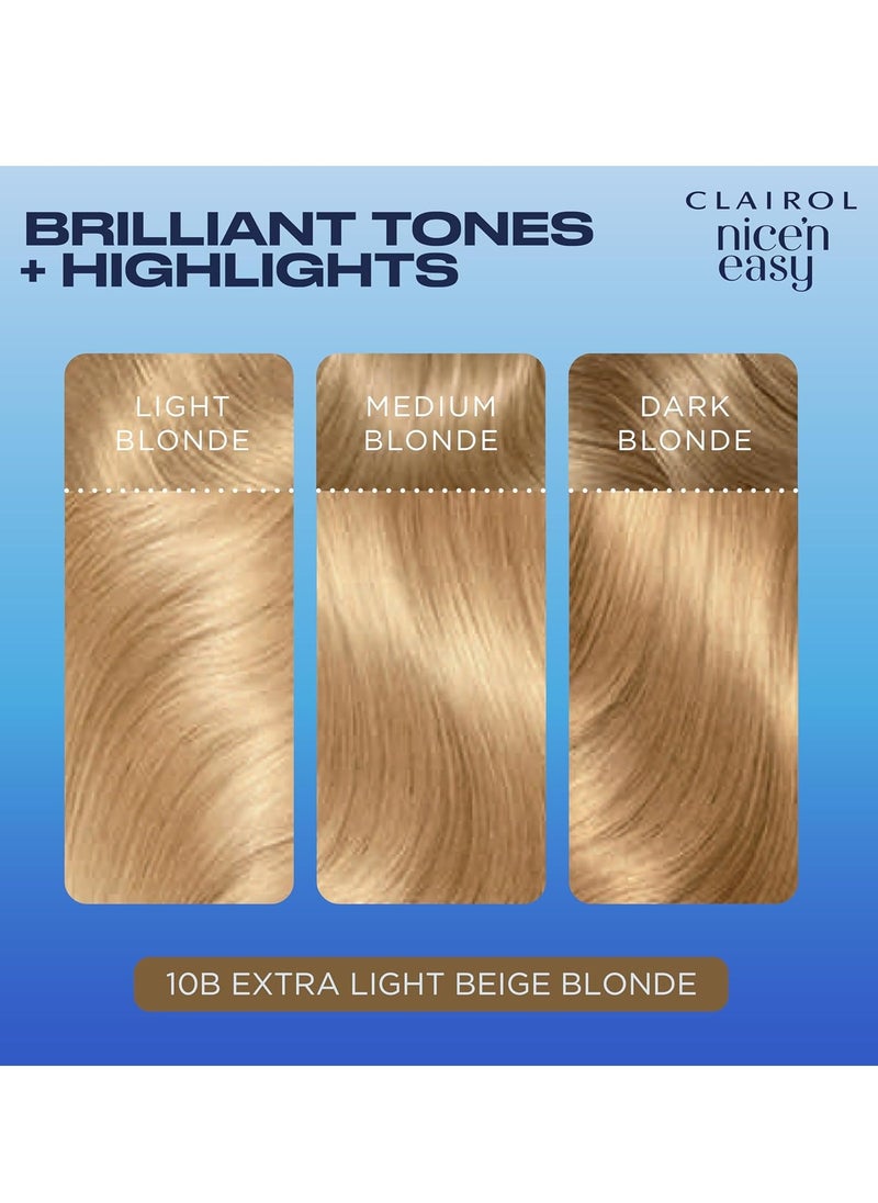 Nicen Easy Creme Natural Looking Oil Infused Permanent Hair Dye 10B Extra Light Beige Blonde