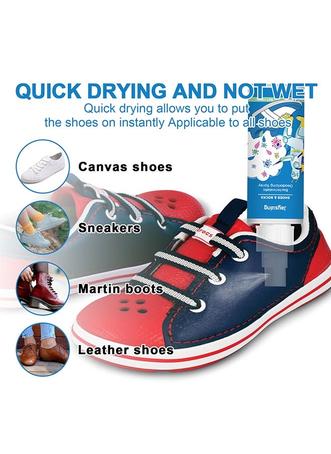 Shoes and Socks Bacteriostatic Deodorizing Spray, Foot Care Shoe Odor Eliminator Deodorizer Spray, Muti Purpose Foot Odor for Shoes Sneakers Boots Sandals Shoe Shock Antibacterial Spray Shoe, Socks Freshener Odor Remover Refreshing Foot Spray - 100ML