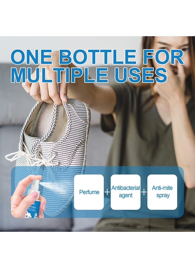 Shoes and Socks Bacteriostatic Deodorizing Spray, Foot Care Shoe Odor Eliminator Deodorizer Spray, Muti Purpose Foot Odor for Shoes Sneakers Boots Sandals Shoe Shock Antibacterial Spray Shoe, Socks Freshener Odor Remover Refreshing Foot Spray - 100ML
