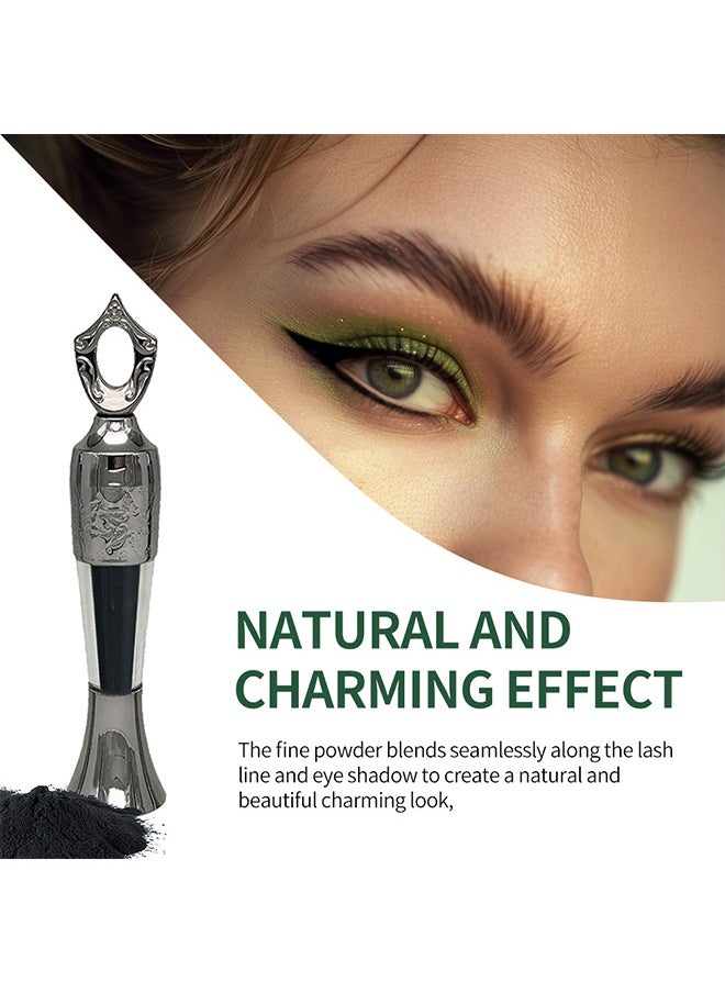 Powder Eyeliner, Handmade Natural Powder Eyeliner, Easily Removed Eye Makeup Natural Eyeliner Last for All Day Long Lasting Dry Powder Eyeliner, Charcoal Eyeliner - Black