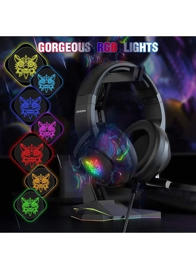 K19 Gaming Wired Headset with Microphone – High-Quality Sound, Noise-Canceling, Compatible with PS4, PS5, Xbox One, Xbox Series X/S, Nintendo Switch, and PC – Comfortable Over-Ear Design