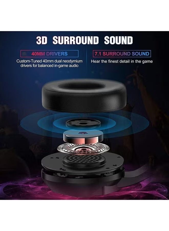 K19 Gaming Wired Headset with Microphone – High-Quality Sound, Noise-Canceling, Compatible with PS4, PS5, Xbox One, Xbox Series X/S, Nintendo Switch, and PC – Comfortable Over-Ear Design