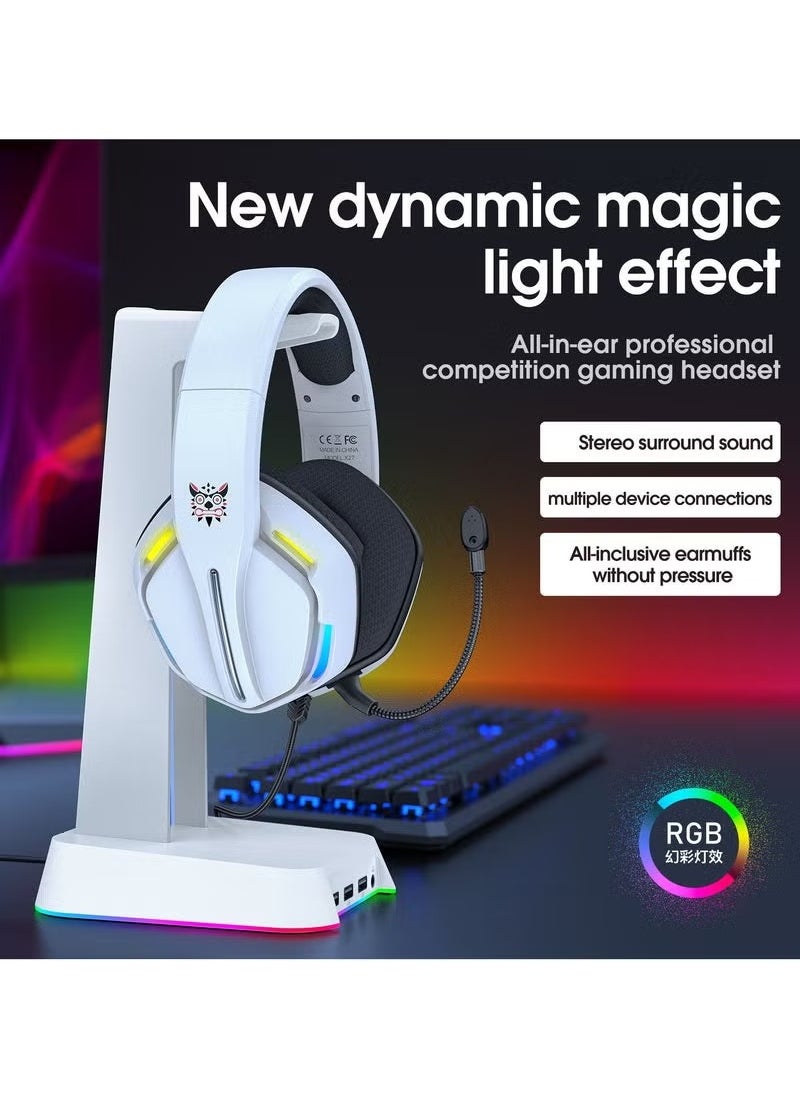 ONIKUMA X27 Wired Computer Gaming Headset - High-Quality Gaming Headphones with Noise Cancelling Microphone, Comfortable Design, Adjustable Volume Control, Clear Sound, Compatible with PC, PS4, Xbox, Laptop, and Mobile