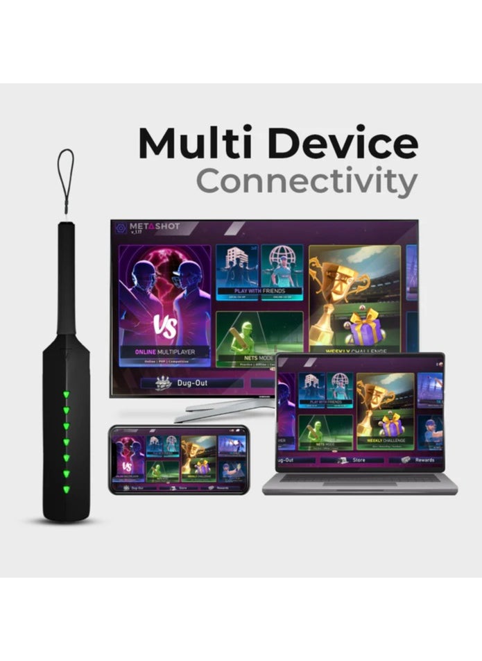 Merlin Metashot Augmented Reality Smart Cricket Bat with Game Compatible with TVs, PC/Mac, iOS/Android, Tabs/iPad