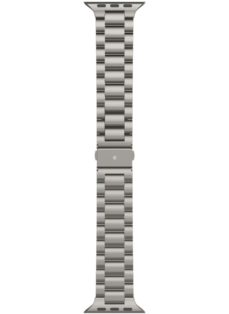 Modern Fit Premium Real Titanium Band Strap for Apple Watch Ultra 2 / Ultra (49mm), Series 10 (46mm), Series 9/8/7 (45mm), Series SE2/6/SE/5/4 (44mm) and Series 3/2/1 (42mm) - Natural Titanium