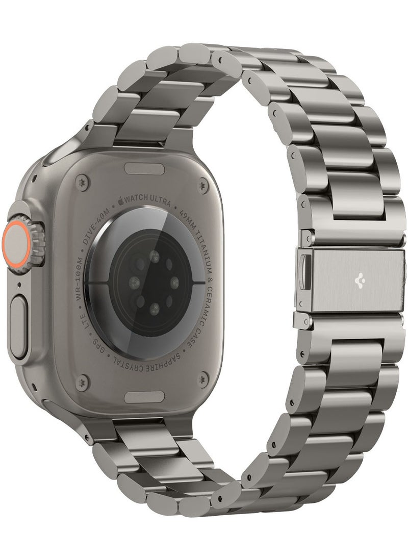 Modern Fit Premium Real Titanium Band Strap for Apple Watch Ultra 2 / Ultra (49mm), Series 10 (46mm), Series 9/8/7 (45mm), Series SE2/6/SE/5/4 (44mm) and Series 3/2/1 (42mm) - Natural Titanium