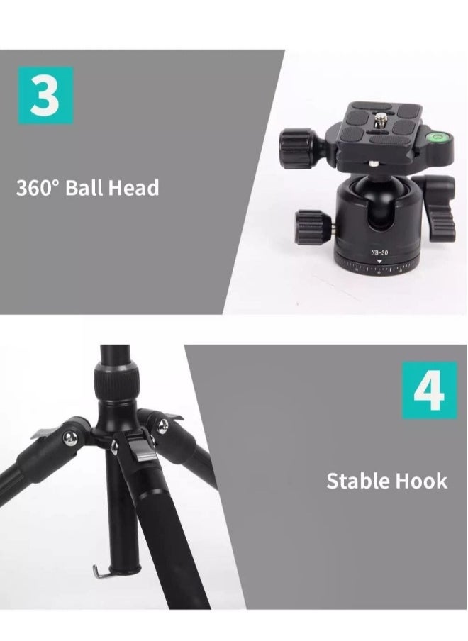2-IN-1 Monopod tripod 360° Rotation Ball Head with Stable Hook 2-IN-1 Monopod Professional Tripod Stand for Tablet Mobile DSLR camera Action camera(Type 325-NB30)