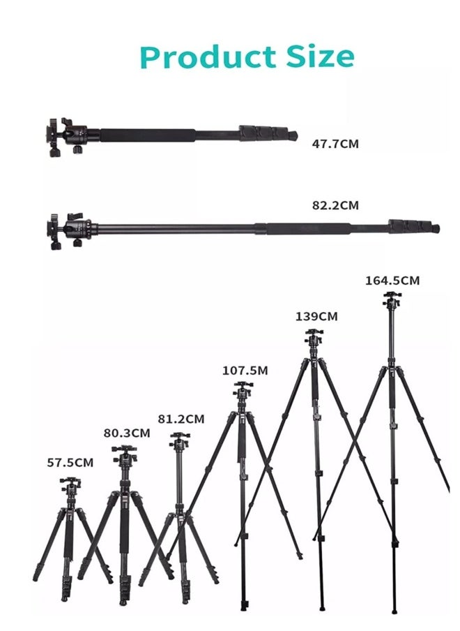 2-IN-1 Monopod tripod 360° Rotation Ball Head with Stable Hook 2-IN-1 Monopod Professional Tripod Stand for Tablet Mobile DSLR camera Action camera(Type 325-NB30)