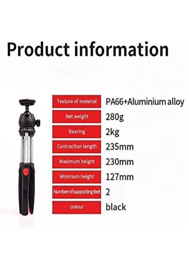 Top Mini Portable Fold-able Extendable Tripod Stand for Mobile Phones and DSLR with Universal Mobile Phone Holder Convenient Telescopic Mini Tripod Table(MT-35)