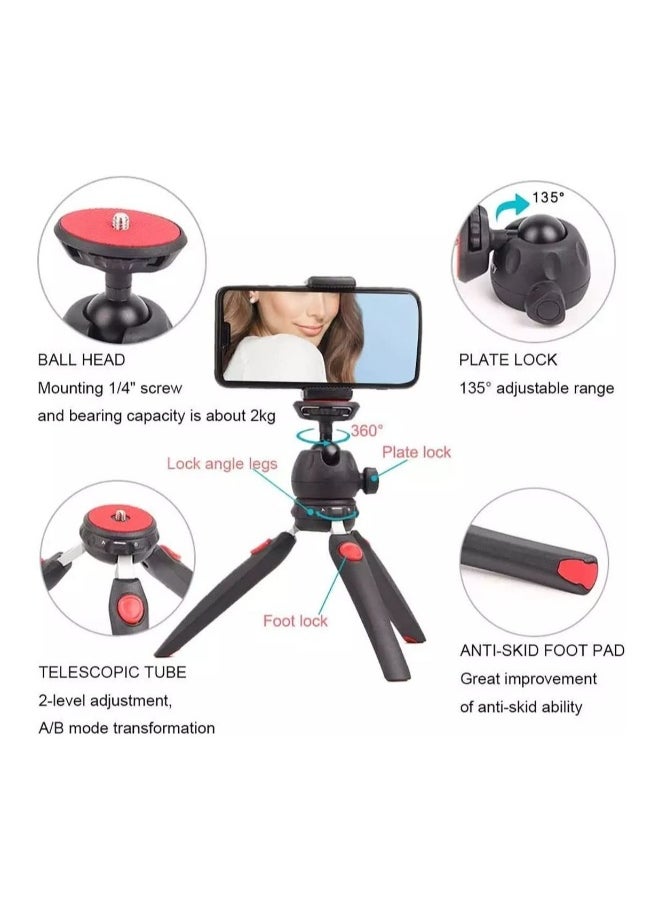 Top Mini Portable Fold-able Extendable Tripod Stand for Mobile Phones and DSLR with Universal Mobile Phone Holder Convenient Telescopic Mini Tripod Table(MT-35)