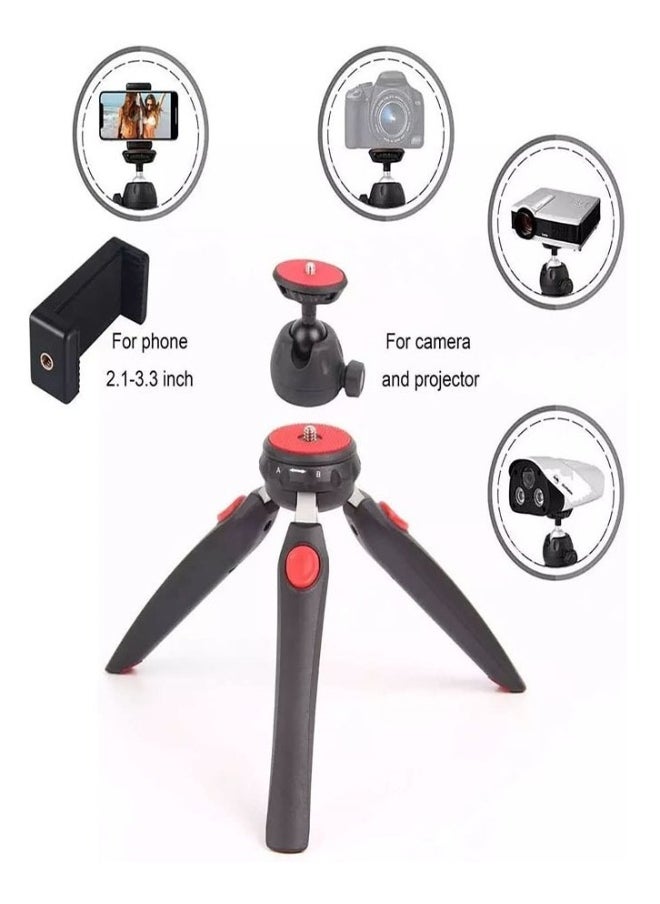 Top Mini Portable Fold-able Extendable Tripod Stand for Mobile Phones and DSLR with Universal Mobile Phone Holder Convenient Telescopic Mini Tripod Table(MT-35)