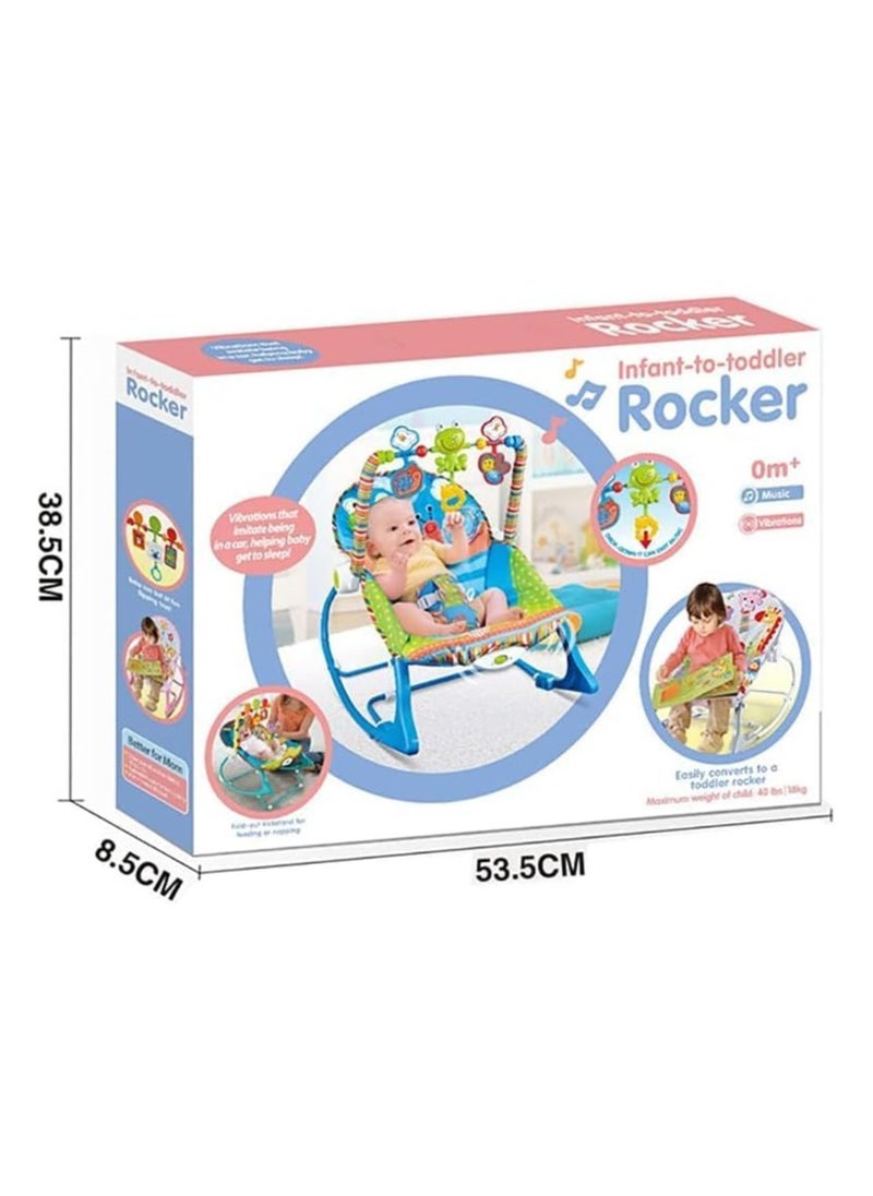 Musical Bliss Colorful Baby Rocking Chair with Hanging Toys