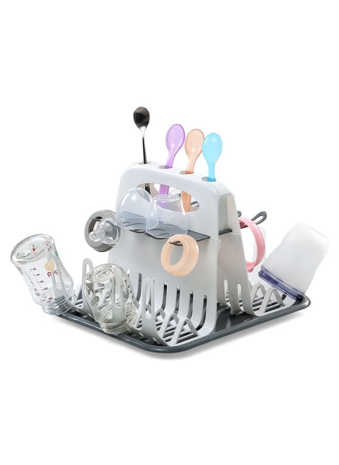 Baby Bottle Drying Rack with Removable Parts - Multi-Tier Dish Rack & Bottle Organizer, BPA-Free Milk Bottle Dish Drainer for Quick Drying, Space-Saving Storage
