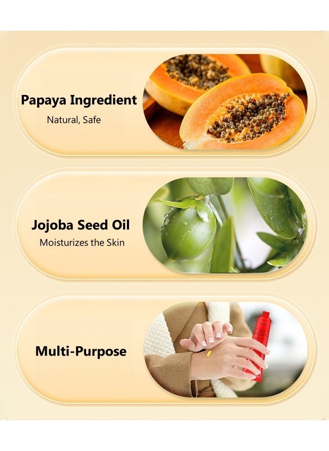 2-PACKS Papaya Moisturizing Skin Care,Multi-Purpose Cream,Can be Used for Lip Balm, Anti-itching for Mosquito Bites, Diaper Cream, etc. 25g*2