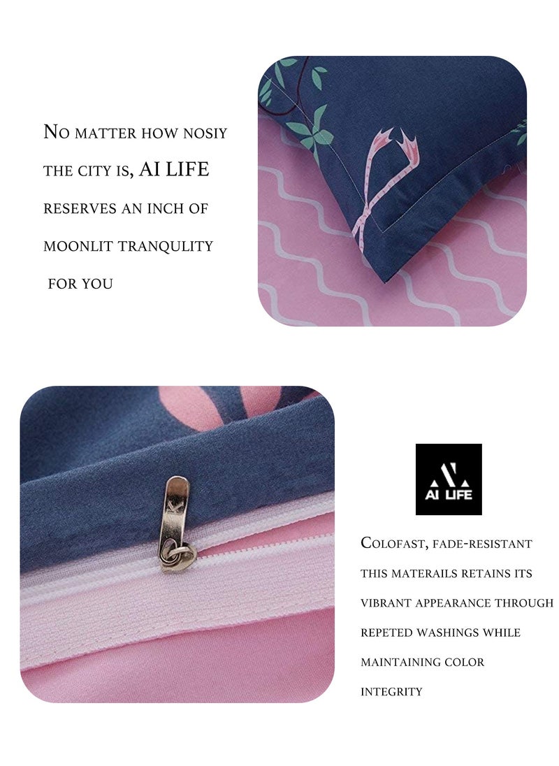 AI LIFE Premium King Size Duvet Cover Set 6 Piece Bedding Set Includes 1×Duvet Cover 220*240 cm , 1×Fitted Sheet 200*200cm+30cm, and 4x Pillow Cover 50*75cm
