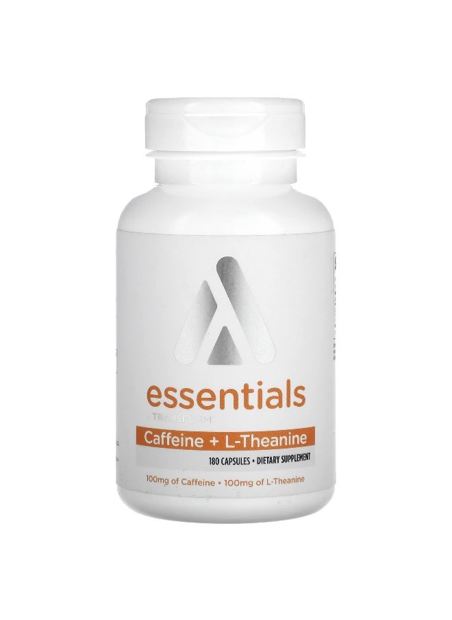 TransformHQ, Essentials, Caffeine + L-Theanine, 180 Capsules
