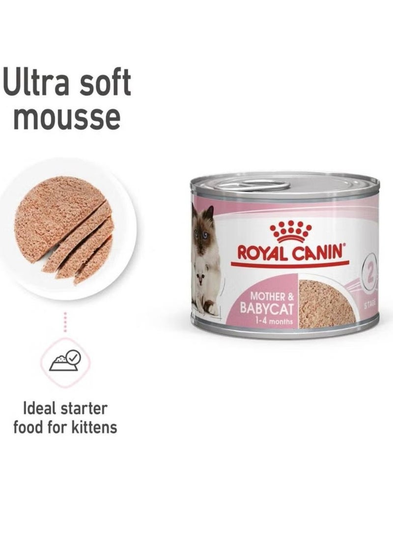 Royal Canin Feline Health Nutrition Mother & Babycat Mousse (WET FOOD - Cans) 12X195g