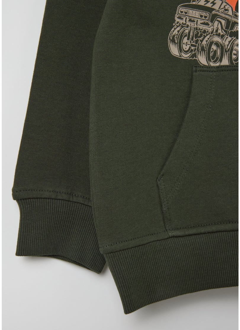 Sweatshirt with hood and ''N. YORK CITYâ€ print