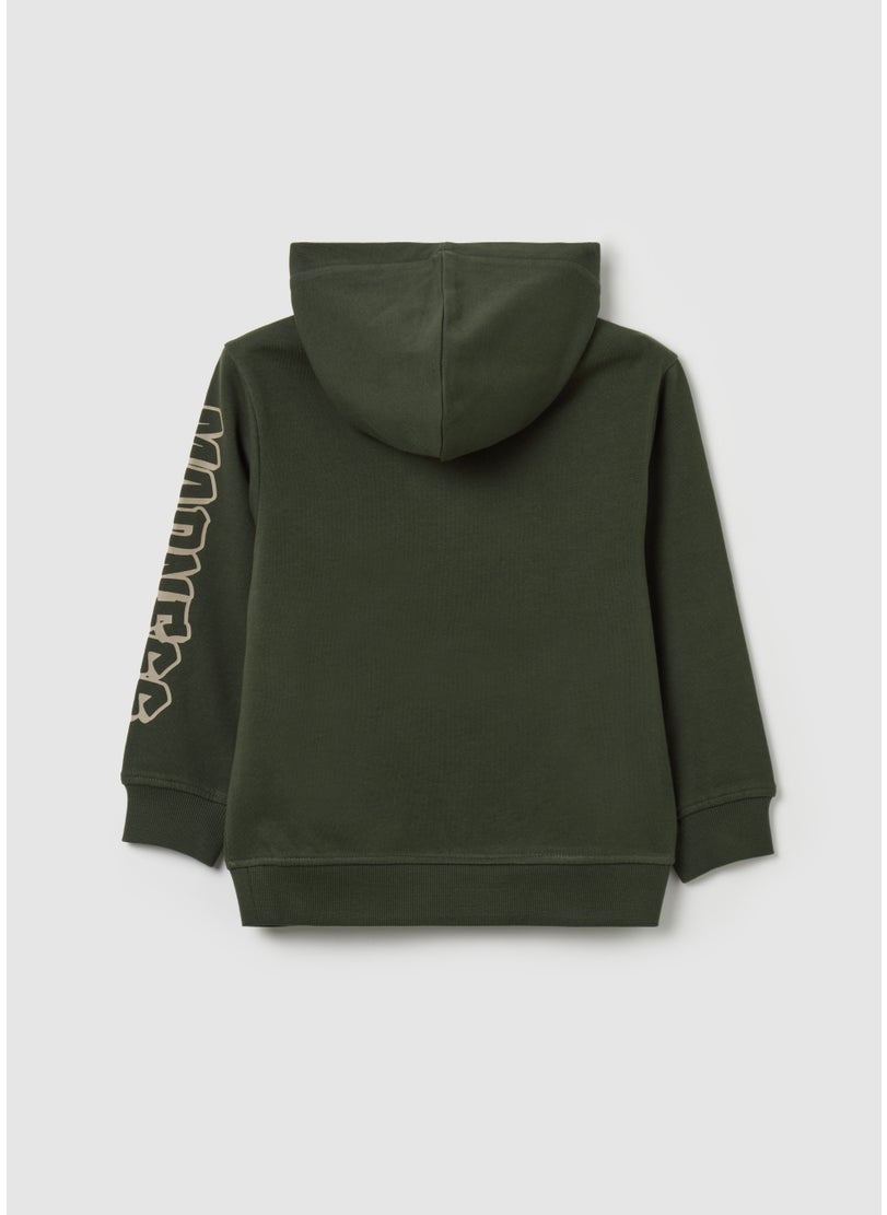 Sweatshirt with hood and ''N. YORK CITYâ€ print