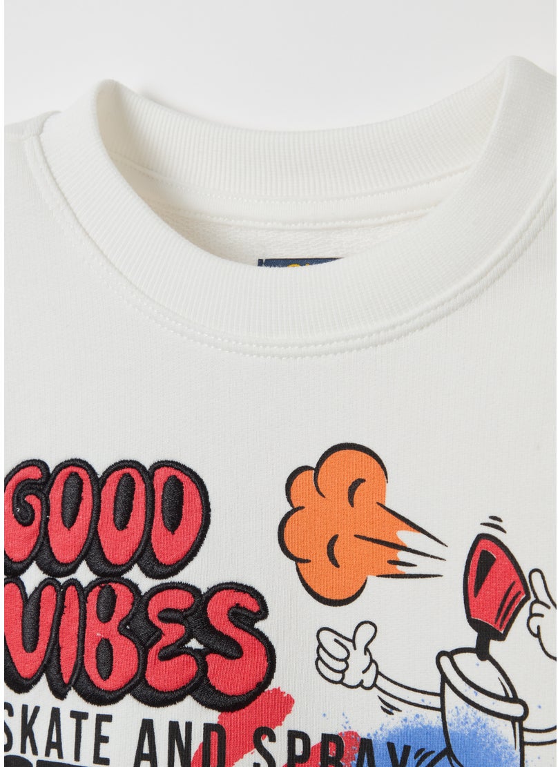 French terry sweatshirt with print