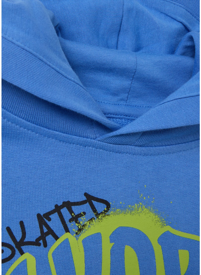 Sweatshirt with hood and ''N. YORK CITYâ€ print