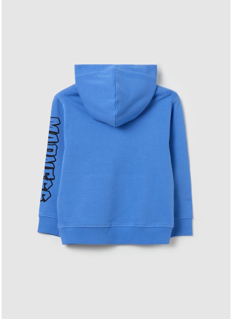 Sweatshirt with hood and ''N. YORK CITYâ€ print